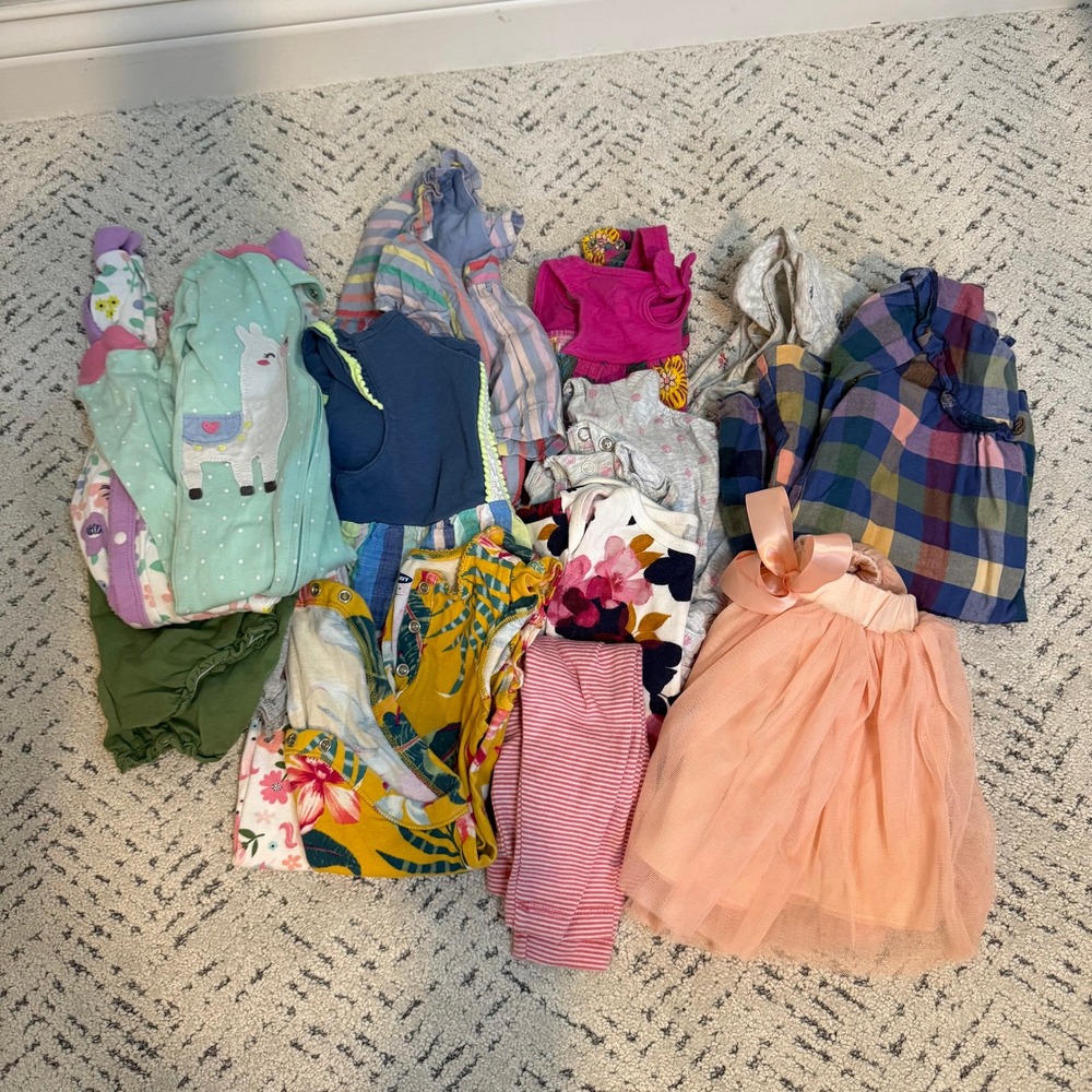Bundle Girls 18/24 month clothes rompers, pajamas, onesie, leggings, tulle skirt